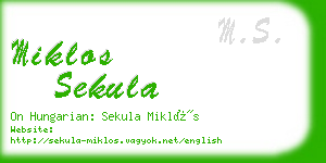 miklos sekula business card